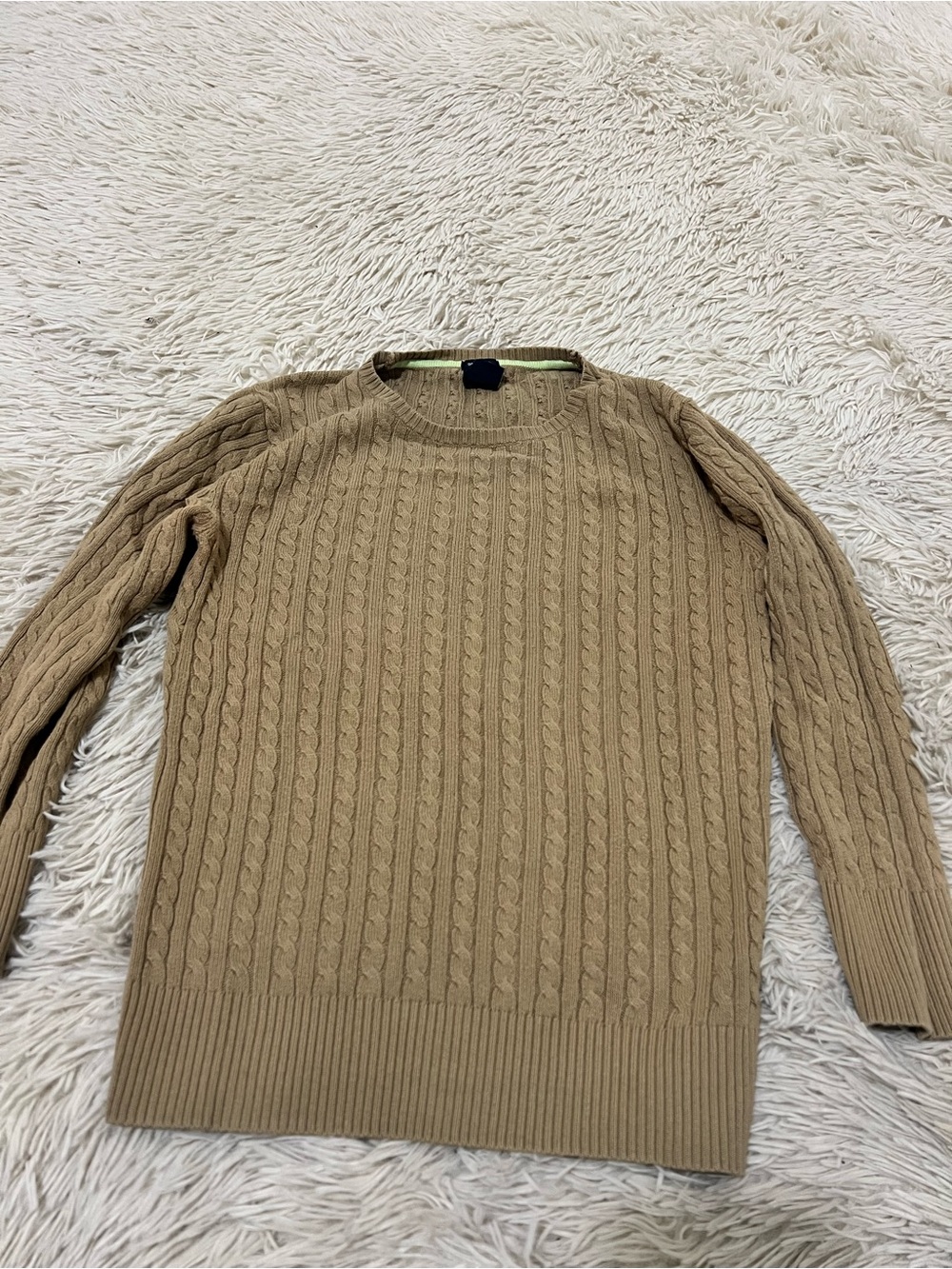 GAP Women's Cable Knit Crewneck Sweater - Tan